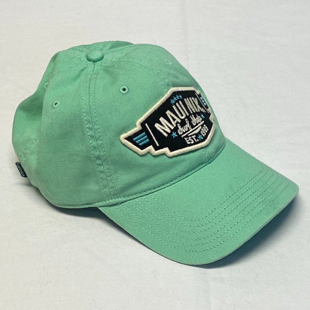 Maui Nix Surf Shop Strap Back Baseball Cap Mint Green Fabric Legacy NWOT
